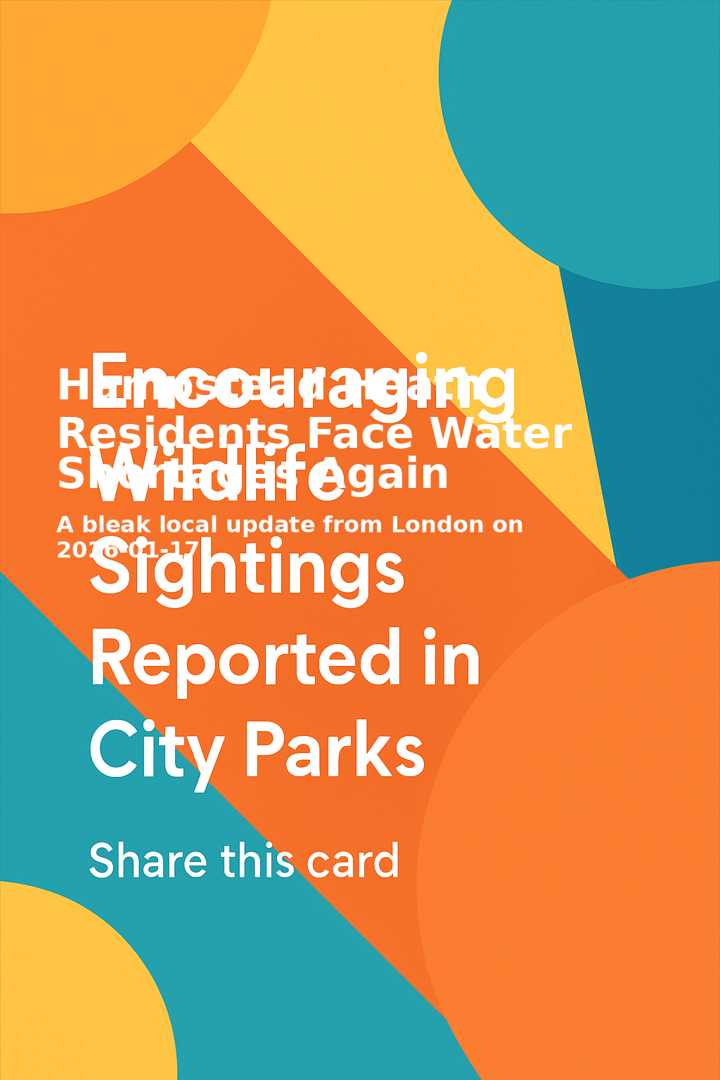 Share card for Hampstead Heath Residents Face Water Shortages Again
